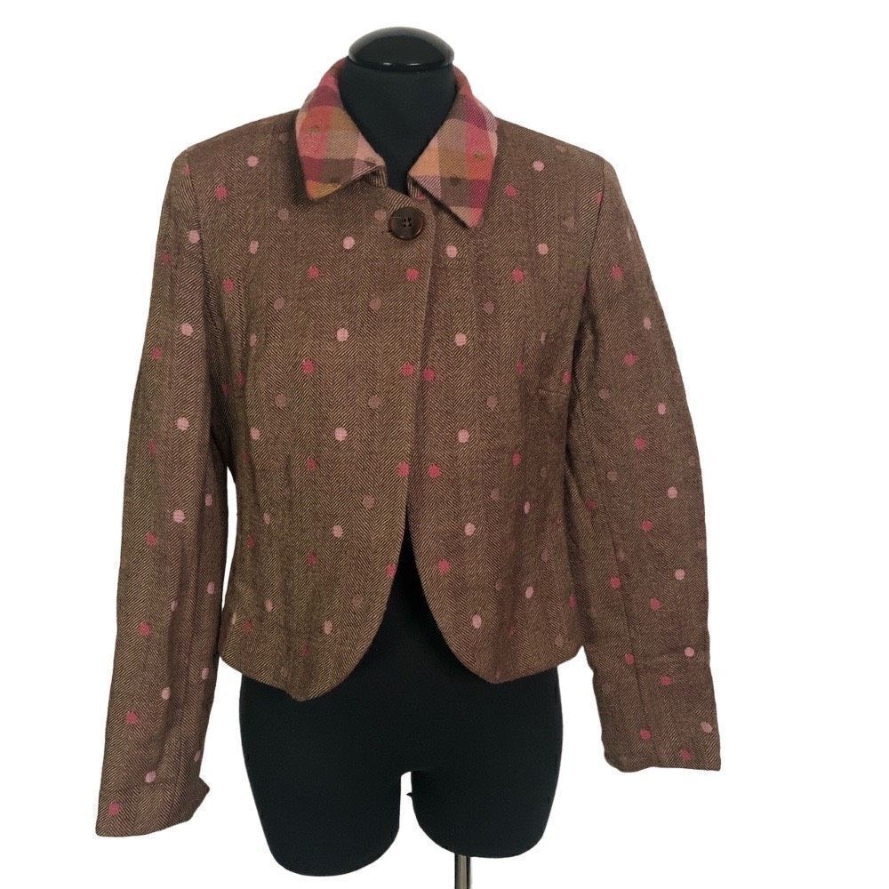 Vintage Garfield & Marks Wool Polka Dot Cropped Jacket - Women’s 6